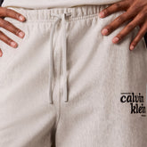 Shorts Uomo Calvin Klein Premium Terry Graphic Grigio Chiaro | NonSoloSport