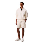Shorts Uomo Calvin Klein Premium Terry Beige | NonSoloSport
