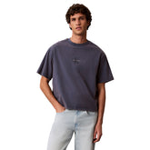T-Shirt Uomo Calvin Klein 90S Fit Monologo Azzurro | NonSoloSport