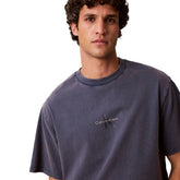 T-Shirt Uomo Calvin Klein 90S Fit Monologo Azzurro | NonSoloSport