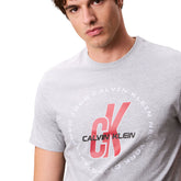 T-Shirt Uomo Calvin Klein Circle Graphic Grigio | NonSoloSport