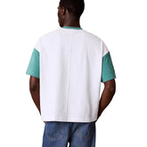 T-Shirt Uomo Calvin Klein Stile College Bianco Verde | NonSoloSport