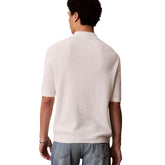Polo Uomo Calvin Klein Waffle Knit Bianco | NonSoloSport