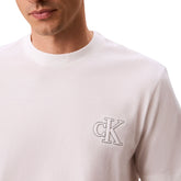 T-Shirt Uomo Calvin Klein 30S Easy Monogram Puff Bianco | NonSoloSport