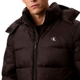 Piumino Uomo Calvin Klein Hood Down Puffer Nero | NonSoloSport