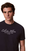 T-Shirt Uomo Calvin Klein Logo Scritta Blu | NonSoloSport