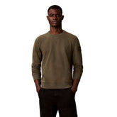 Felpa Uomo Calvin Klein French Terry Badge Verde Oliva | NonSoloSport