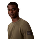 Felpa Uomo Calvin Klein French Terry Badge Verde Oliva | NonSoloSport