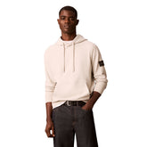Felpa Uomo Calvin Klein Logo Badge Beige | NonSoloSport