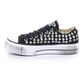 Converse All Star Ox Lift Luxury Pack Donna Nero Bianco Borchie | NonSoloSport