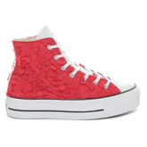 Converse Chuck Taylor All Star Lift Hi Tulle Cuori Rosso | NonSoloSport