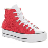 Converse Chuck Taylor All Star Lift Hi Tulle Cuori Rosso | NonSoloSport