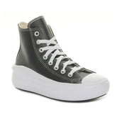 Sneakers Donna Converse Chuck Taylor All Star Move Platform Foundational Leather Nero Bianco | NonSoloSport