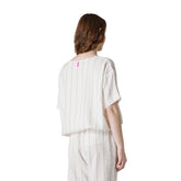 Deha Blusa Righe Donna Bianco | NonSoloSport