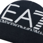 Berretto Emporio Armani 7 Beanie Big Logo Avorio Nero | NonSoloSport