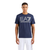 T-Shirt Uomo Emporio Armani 7 Train Manica Corta Cotone Logo Oversize Blu | NonSoloSport