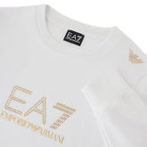 EA7 Felpa Fundamental Sporty Donna Bianco Oro | NonSoloSport
