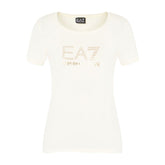 T-Shirt Donna Emporio Armani 7 Maxi Logo Evolution Bianco | NonSoloSport