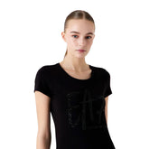 T-Shirt Donna Emporio Armani 7 Strass Nero | NonSoloSport