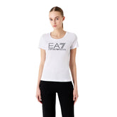 T-Shirt Donna Emporio Armani 7 Fancy Strass Bianco | NonSoloSport