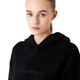 Felpa Donna Emporio Armani 7 Cappuccio Fancy Strass Nero | NonSoloSport