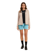 Felpa Donna Freddy Tessuto Fiammato Beige | NonSoloSport