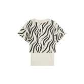 Freddy Canotta T-Shirt Cropped Zebra Donna Beige Nero | NonSoloSport