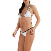 F k Project Bikini Papunya Triangolo Bordato e Slip Fianco Palma Bianco | NonSoloSport