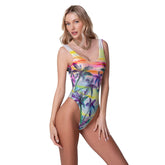 Costume Donna F**k Intero Palma Viola Multicolor | NonSoloSport