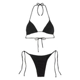 Costume Bikini Donna F**K Triangolo Slip Regolabile Nero | NonSoloSport