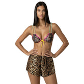 Shorts Donna F**K Leopard Marrone | NonSoloSport