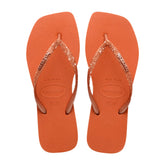 Ciabatta Donna Havaianas Slim Square Glitter Arancione | NonSoloSport