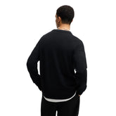 Maglione Uomo Hugo Vergine Melange Logo Scomposto Nero | NonSoloSport