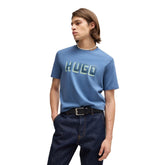 T-Shirt Uomo Hugo Logo Stampato Azzurro | NonSoloSport