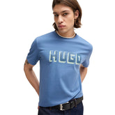 T-Shirt Uomo Hugo Logo Stampato Azzurro | NonSoloSport