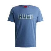 T-Shirt Uomo Hugo Logo Stampato Azzurro | NonSoloSport