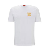 T-Shirt Uomo Hugo Logo Scomposto Bianco | NonSoloSport