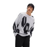 Maglione Uomo Hugo Jacquard Bianco Nero | NonSoloSport