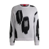 Maglione Uomo Hugo Jacquard Bianco Nero | NonSoloSport
