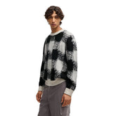 Maglione Uomo Hugo Jacquard Nero Bianco | NonSoloSport