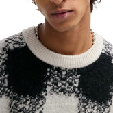 Maglione Uomo Hugo Jacquard Nero Bianco | NonSoloSport