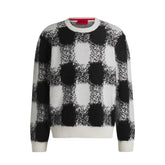 Maglione Uomo Hugo Jacquard Nero Bianco | NonSoloSport
