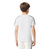 T-Shirt Bambino Lacoste Logo Bande Bianco | NonSoloSport