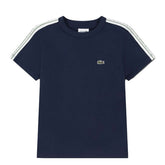 T-Shirt Bambino Lacoste Logo Bande Blu | NonSoloSport