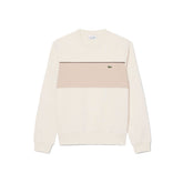 Felpa Uomo Lacoste Color Block Girocollo Beige | NonSoloSport