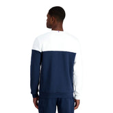 Felpa Le Coq Sportif French Terry Girocollo Bicolor Saison2 N1 Blu Bianco | NonSoloSport