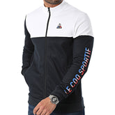 Le Coq Sportif Felpa Colourblock Tricolor Uomo Blu Bianco | NonSoloSport