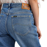 Pantalone Donna Lee Jeans Denim Rider Straight Blu | NonSoloSport