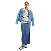 Felpa Donna Lee Jeans Raglan Crew Grigio | NonSoloSport