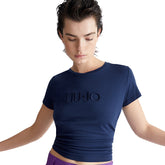 T-Shirt Donna Liu Jo Sport Logo Ricamo Blu | NonSoloSport